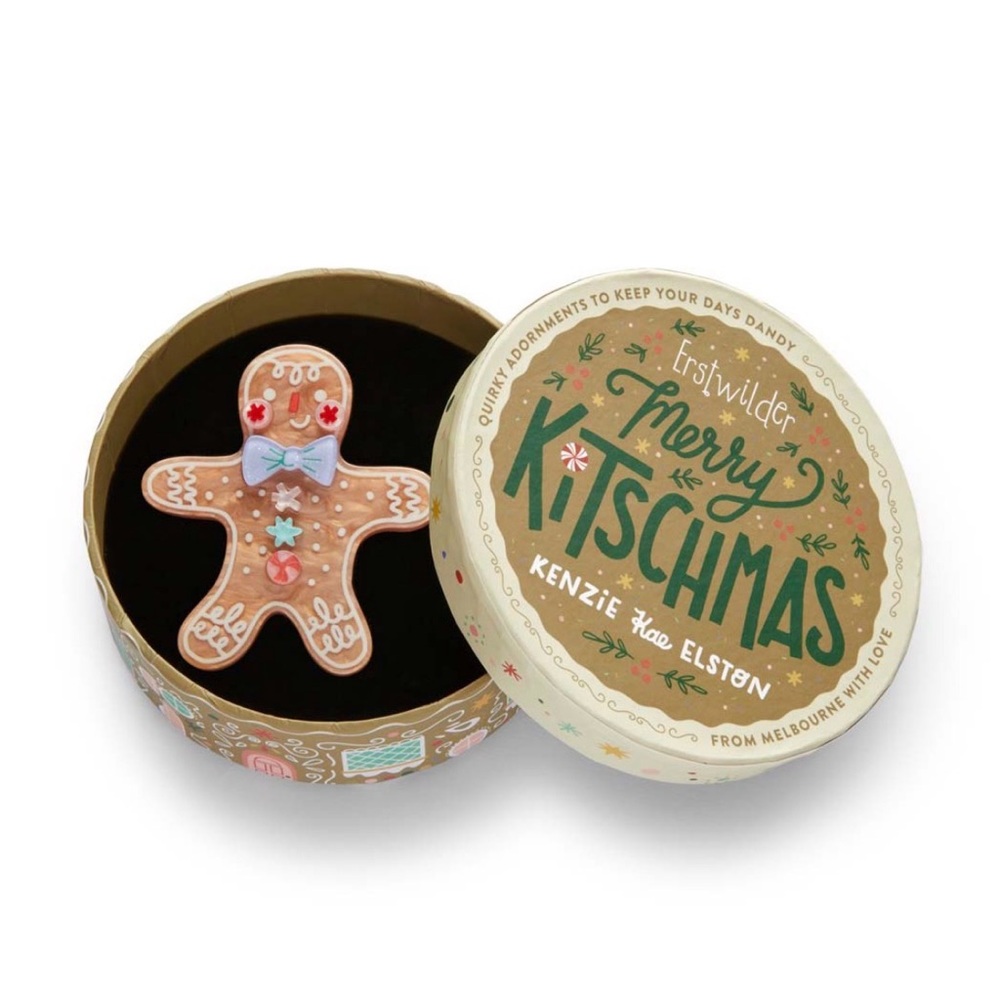 Erstwilder Santa’s Snack Merry Kitschmas Gingerbread Bonus Gift Brooch
